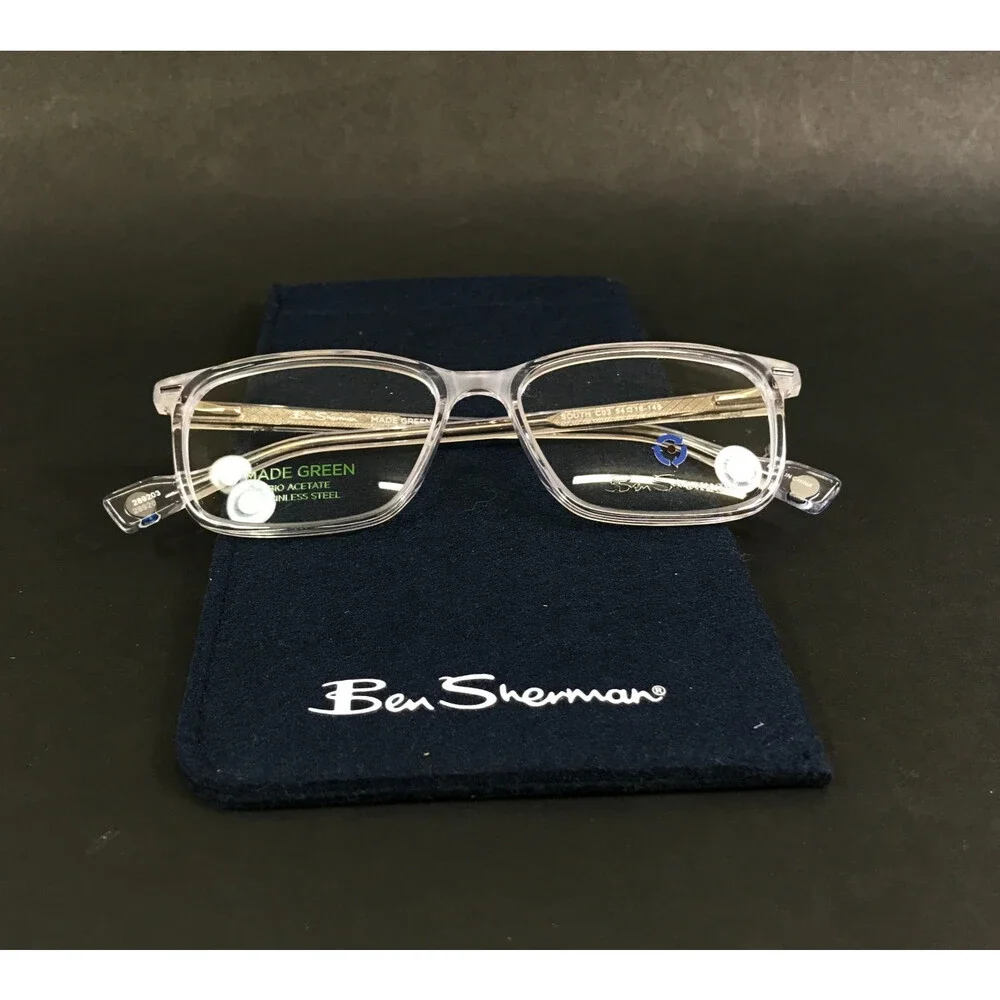 Ben Sherman Eyeglasses Frames SOUTH C03 Crystal Rectangle Full Rim 54-16-145